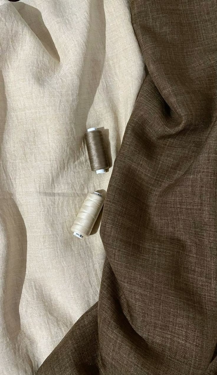 Natural fabrics with sewing thread