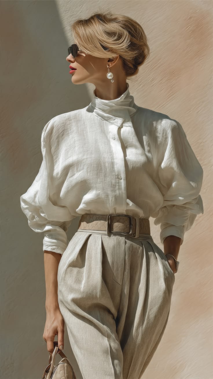 Modern white womenswear shirt styling